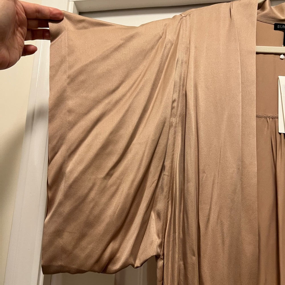 Eileen Fisher Champagne Silk Kimono Jacket - Picture 3 of 8